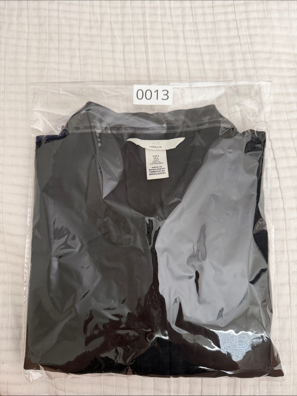 H&M Black Linen Short-Sleeve Button Shirt - Picture 6 of 6